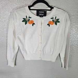Modcloth X Collectif Jessie Oranges Cardigan Size 6